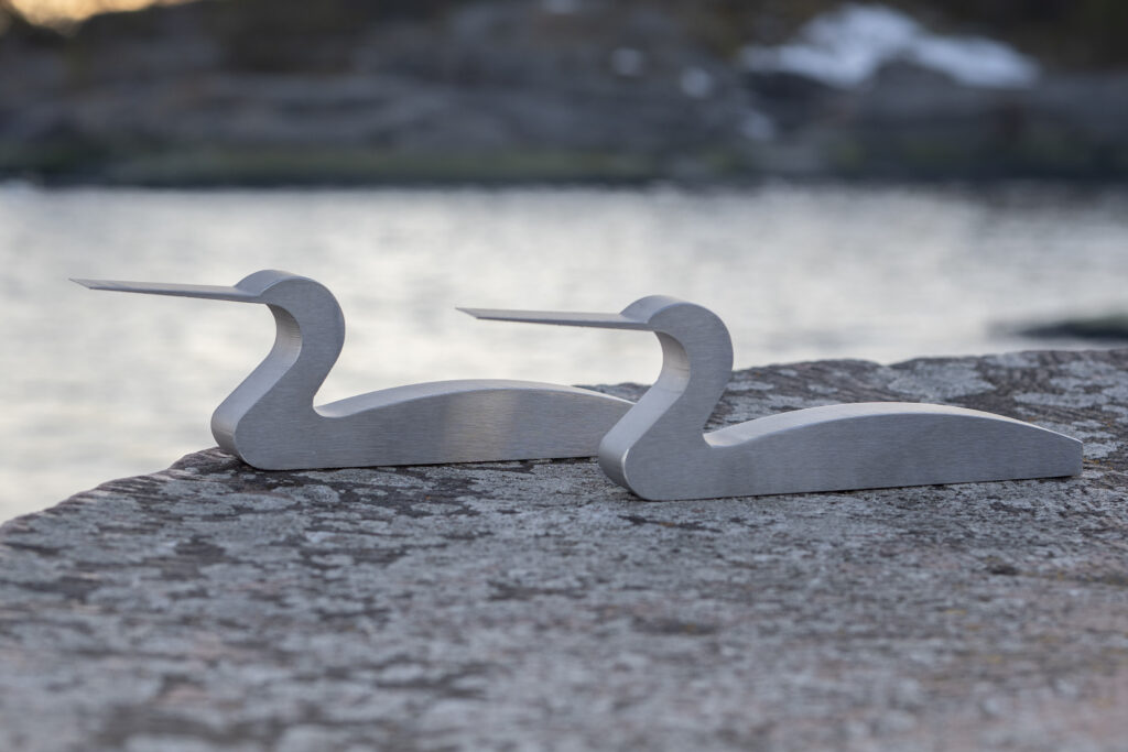 Bird statuettes  in acidproof, stainless steel - Made in Finland by HopS- design